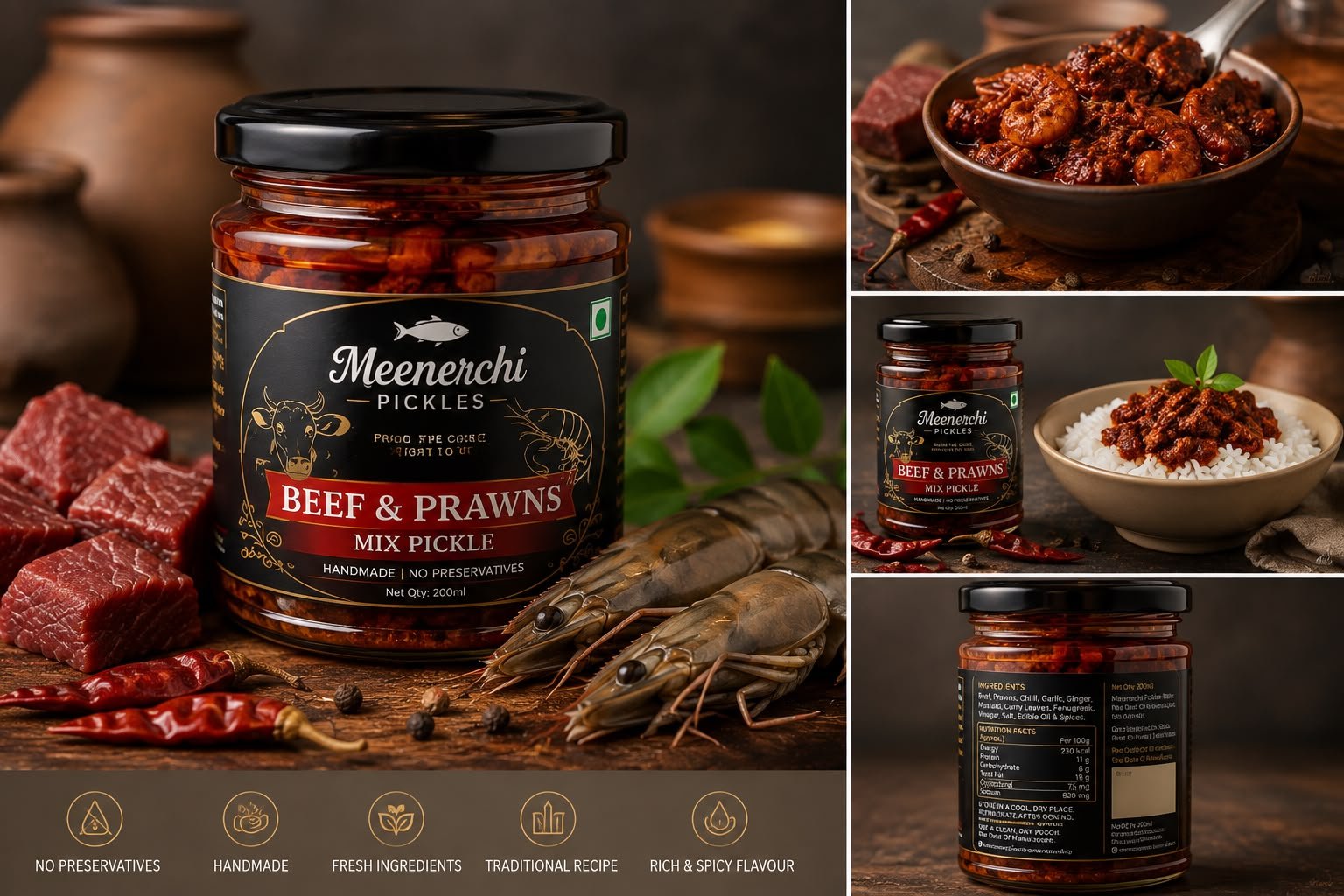 Beef & Prawns Mix Brand Meenerch pickels